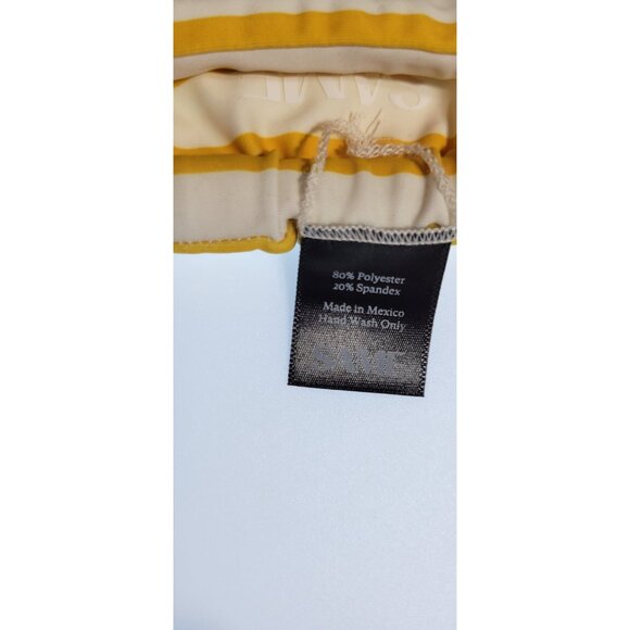 SAME Los Angeles Bottom Swim Womens High Rise Striped Yellow/White Small NWT - Picture 10 of 11